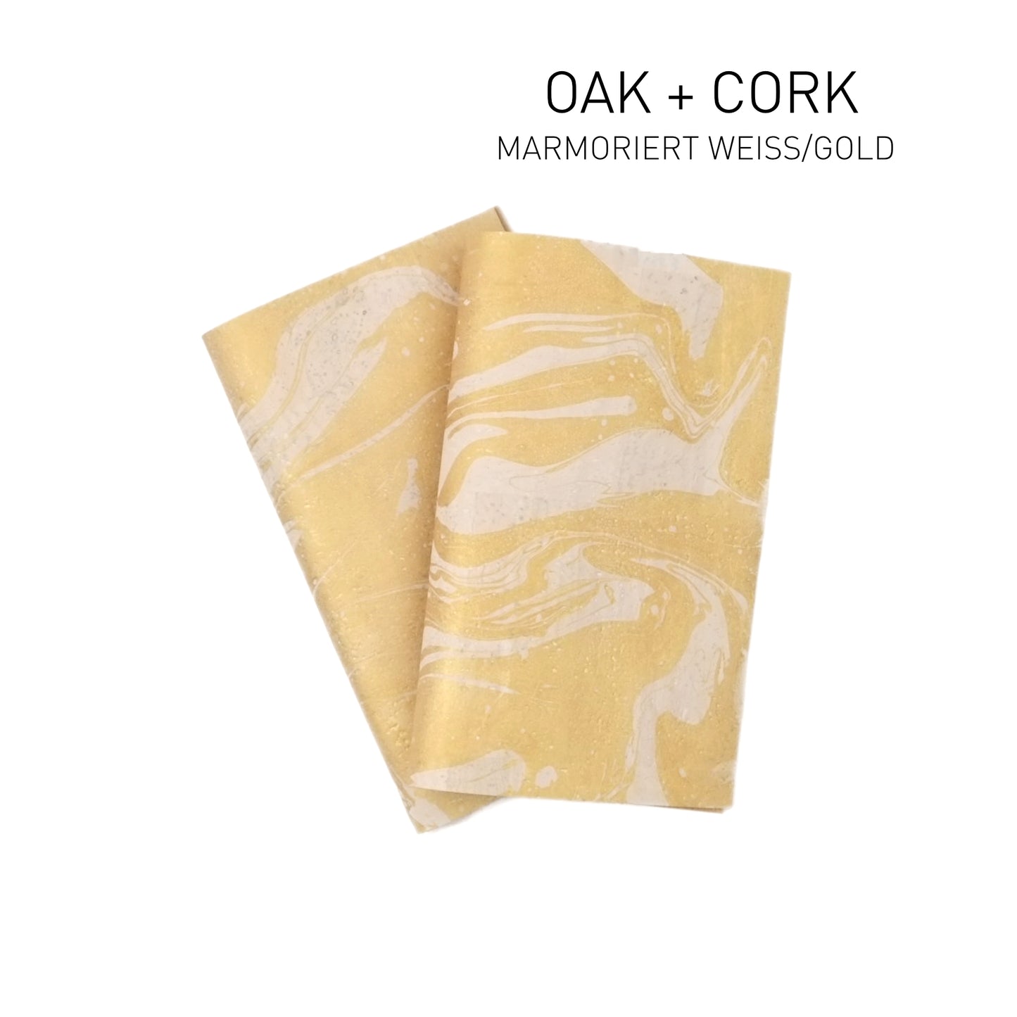 Marmorierter Korkstoff in Weiss - Gold
