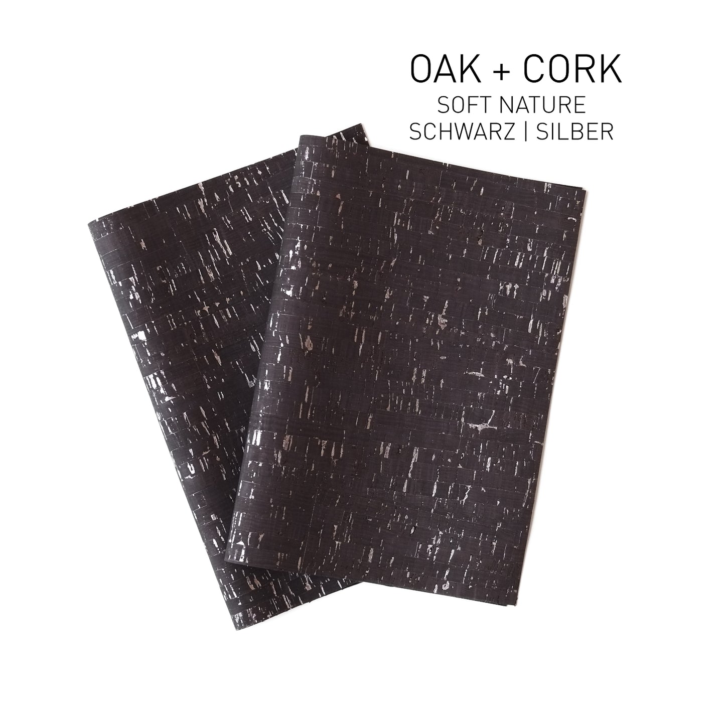 Korkstoff in Schwarz mit Silber