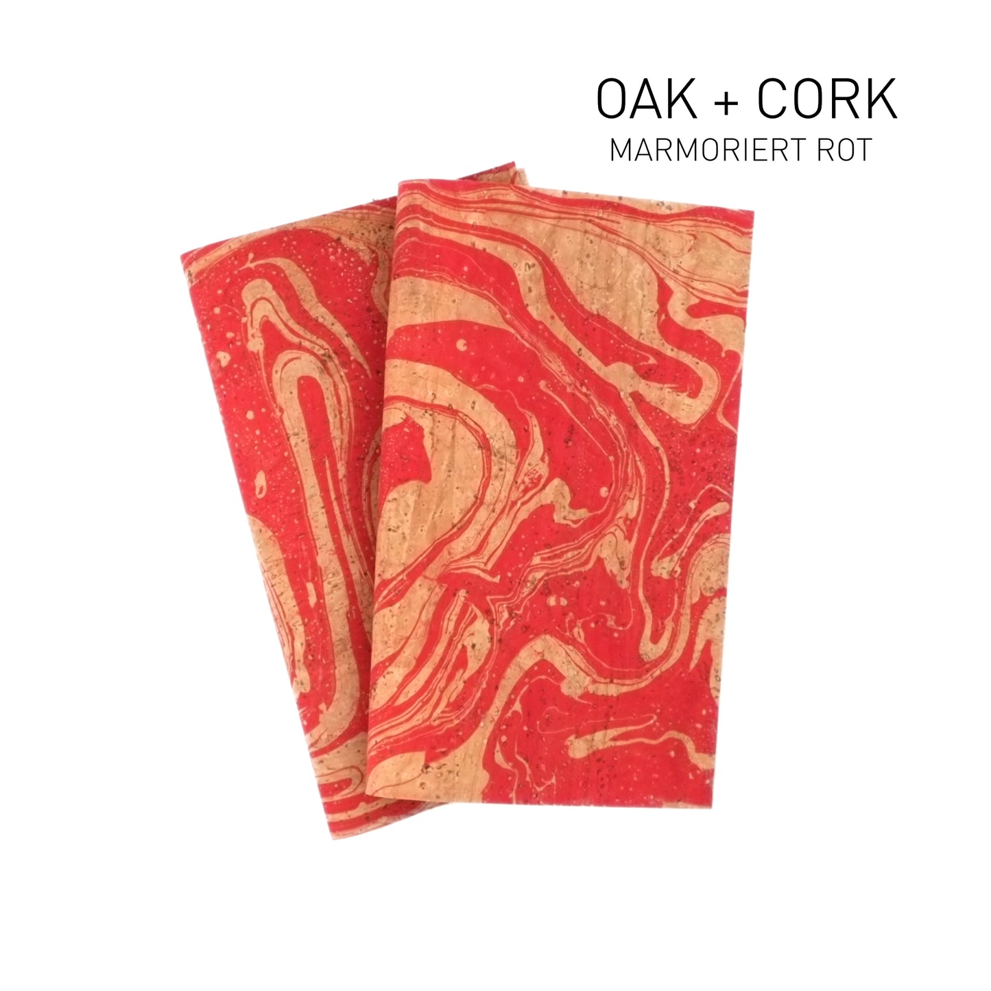 Marmorierter Korkstoff in Rot