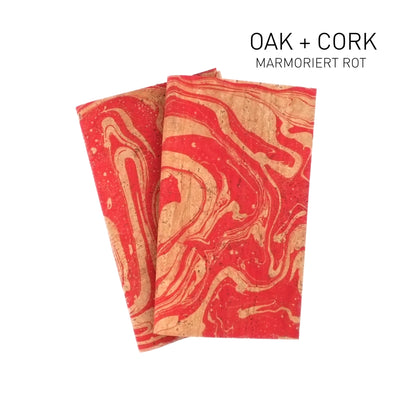 Marmorierter Korkstoff in Rot