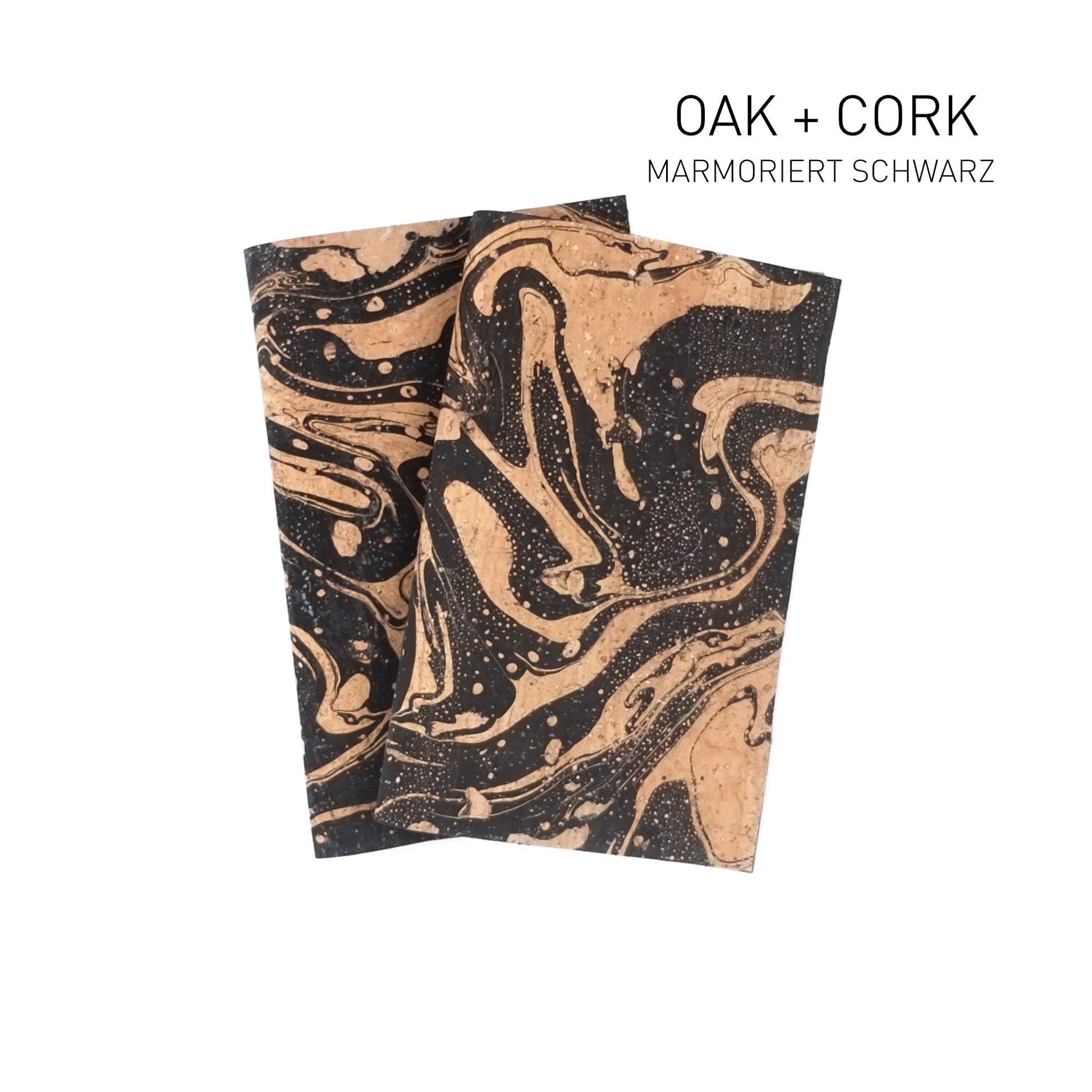 Marmorierter Korkstoff in Schwarz