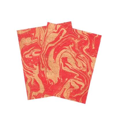 Marmorierter Korkstoff in Rot