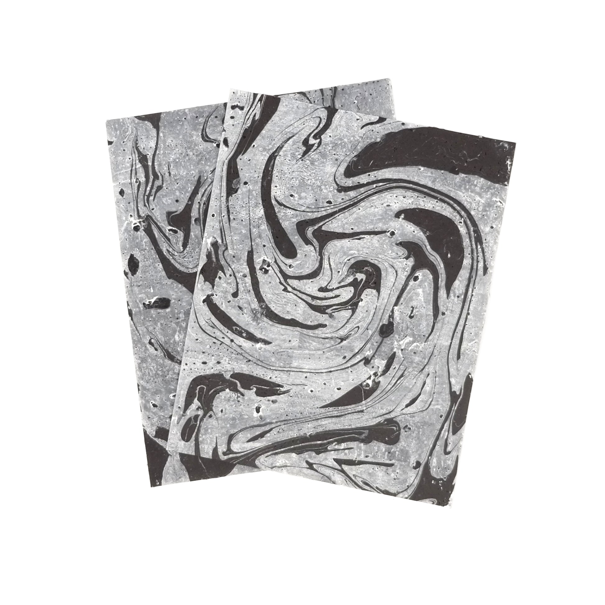 Marmorierter Korkstoff in Schwarz - Weiss
