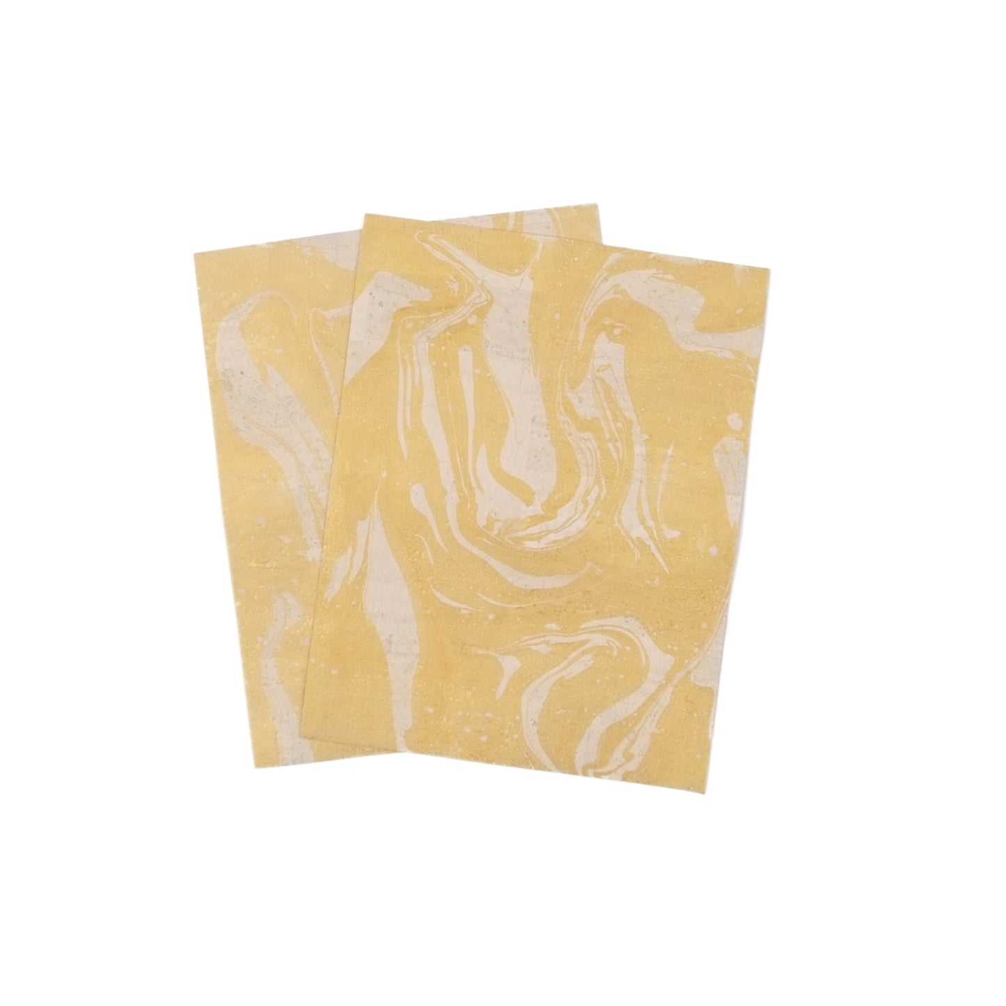 Marmorierter Korkstoff in Weiss - Gold